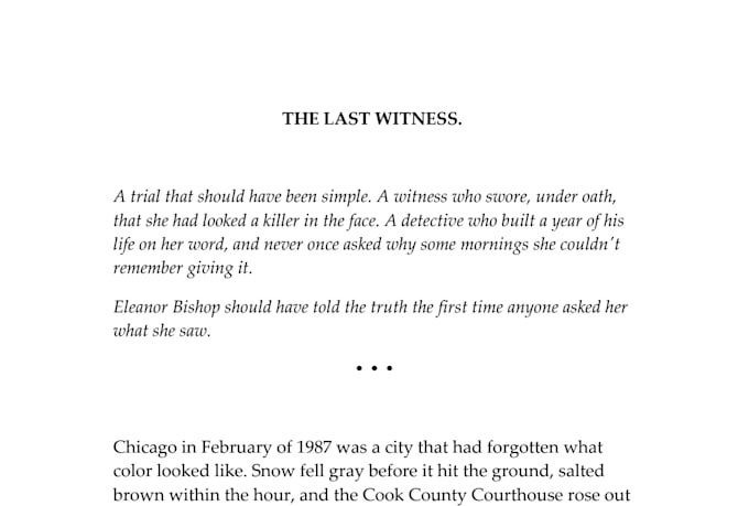 ghostwrite a dark horror story or romance novel